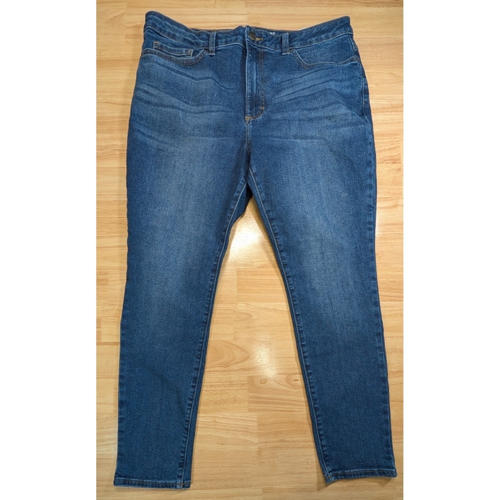 Lee Heritage Womens 18M High Rise Skinny Jeans Blue Stretch Denim 36x28